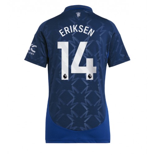 Fotbalové Dres Manchester United Christian Eriksen #14 Dámské Venkovní 2024-25 Krátký Rukáv